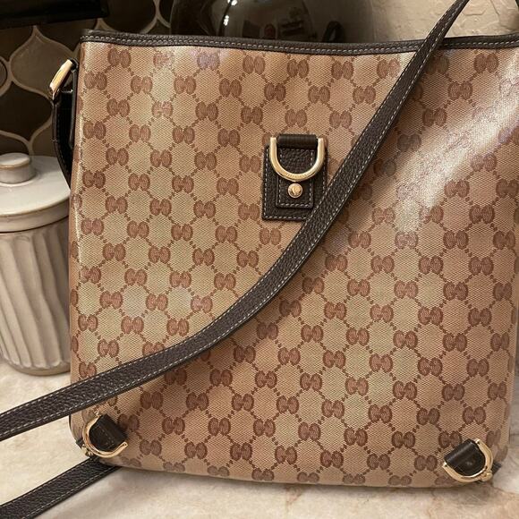 Gucci Brown Abbey D-Ring Hobo GG Canvas crossbody Bag - Picture 4 of 12